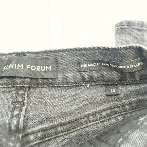 Denim Forum The Arlo Hi-Rise Trouser Straight Charcoal Denim Jeans Size 23 - Picture 6 of 8